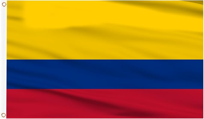 AhfuLife Colombia Flag 3x5 Ft, Large Colombian National Flags for Outside - Double Side with Brass Eyelets for World Cup Party Decorations, Soccer Party Bar Garden Decoration Indoor Outdoor