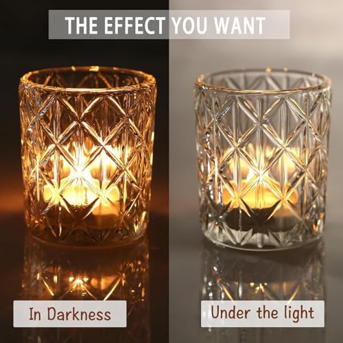 72 Pack Votive Candle Holders, Vintage Glass Clear Candle Holder for Table - Image 5