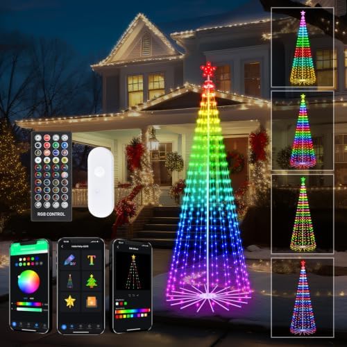 FANCILLUMA 9 FT 460 LED Outdoor Smart Christmas Cone Tree Lights by FANCILLUMA