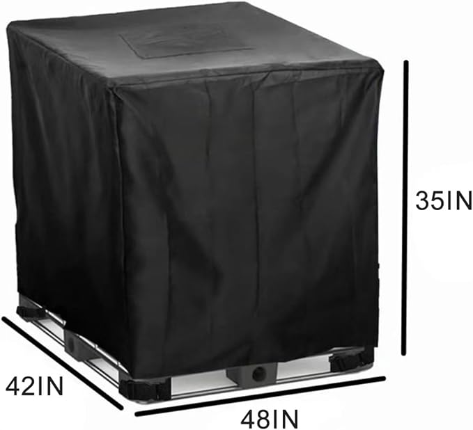 IBC Tote Cover 250 Gallon, Heavy Duty Waterproof IBC Tote Lid, Rain Barrel Cover, Water Tank Cover, Water Tote Cover, IBC Cover(Gray,250 Gallon)