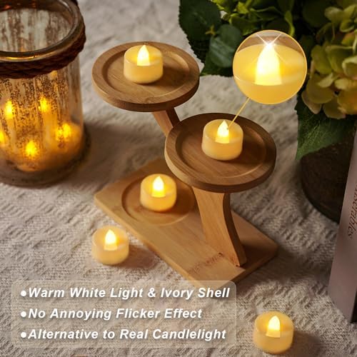 BEICHI 12Pack Battery Operated Tea Lights with Timer, 6H Timer Built-in - Image 4