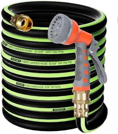 Garden Leader Hose 5/8 in. x 6 ft Short Water Hose Male/Female Heavy Duty Hybrid Garden Hose No Kink and Flexible Rubber Hose for Dehumidifier,Vehicle Water Filter and Camp Water Tank