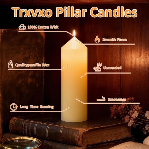 72 Pcs Ivory Pillar Candles Bulk Set，3 Different Lengths 2 x 3/6/8 Inch (24 Each)，Hurricane Candles，Dripless Unscented Smokeless，Gives You a Better Atmosphere When Organizing an Event Party. - Image 2