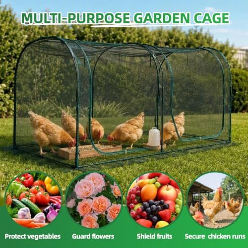 Crop Cage for Garden,98"x49"x49" Tunnel Plant Netting Cover with Zipper,Garden Bed Cover for Protection for Vegetables Fruits,Garden Cage for Plant and Animal - Image 4