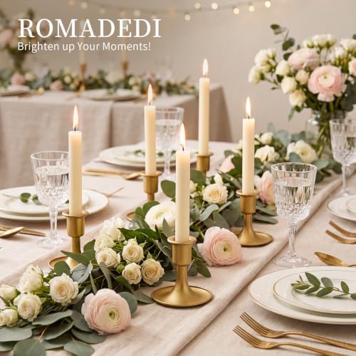 Candlestick Holders Taper Candle Holders, Romadedi Gold Candle Stick Candle Holder for Table Centerpiece, Wedding Reception, Festive Christmas Mantel Decoration or Home Decor, Set of 12 - Image 4