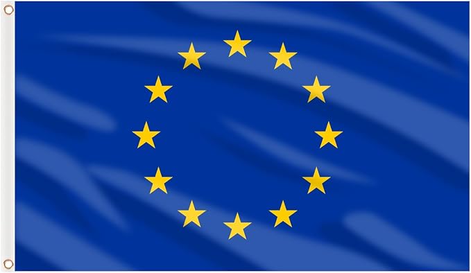 AhfuLife European Union EU Flag 3x5 Ft, Large EU Flags for Outside - Double Side with Brass Eyelets for Olympic Party Decorations, Soccer Party Decoration Bar Garden Street Decoration Indoor Outdoor