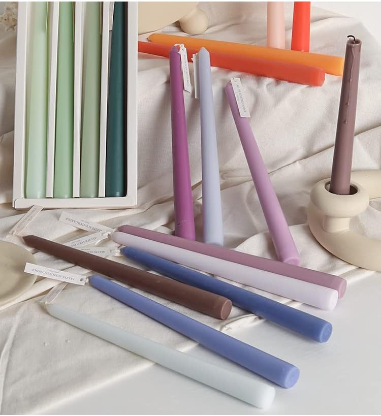 10 inch Purple Taper Candles Scented Smokeless Candle Long Candles Wax Colored Taper Candles for Decor Wedding,Festival and Special Occasions,Set of 4(Gradient Purple) - Image 3