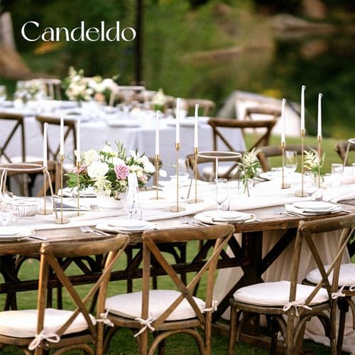 Candeldo Gold Taper Candle Holders, Tall Candlestick Holder Set of 6 - Image 6