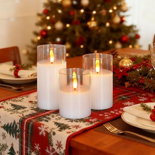 Amagic White Glass Flameless LED Candles Battery Operated with Remote Timer - Image 3