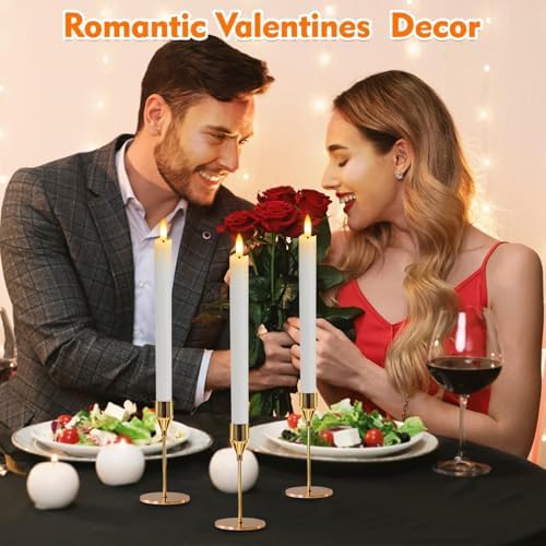 HINZER 6Pcs Flameless Taper Candles with Remote, Fall Home Wedding Decor - Image 2