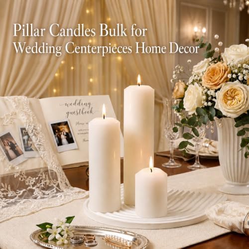Pillar Candles White Bulk 2x3 2x6 2x8inch Unscented Tall Candle 3Set - Image 6