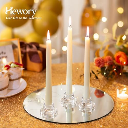 Hewory Glass Taper Candle Holders Bulk, 20 PCS Clear Candlestick Holders - Image 3