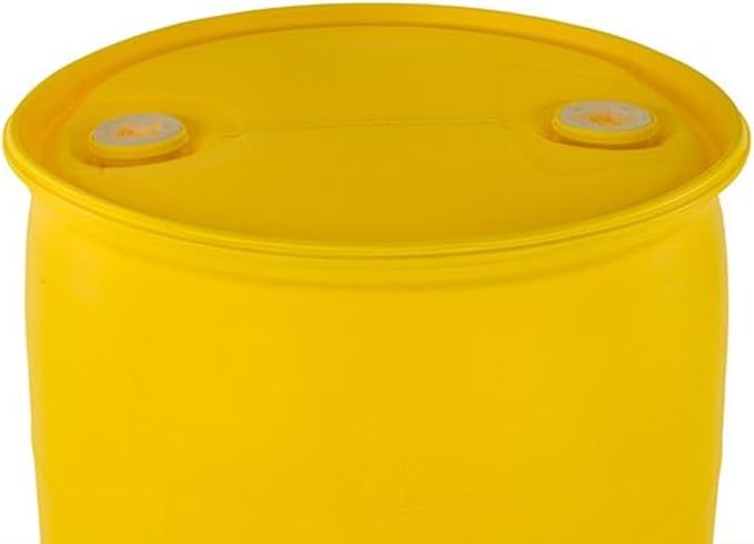 55 Gallon Water Storage Barrel, BPA Free, Emergency Water Supply - Eco Friendly - Made in USA (YELLOW, 55 GALLONS DRUM)