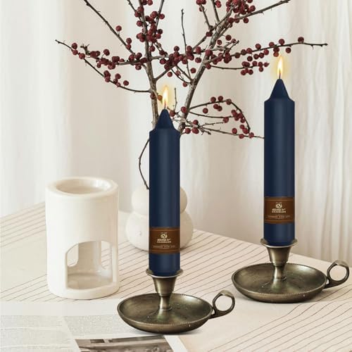 NJAO HOO Candlesticks Short Taper Candles, Unscented Candle Sticks Straight Dinner Candle Set for Home Decor Weddings Halloween Festive Seasons Holiday, Set of 4,Indigo 7 Inch - Image 4