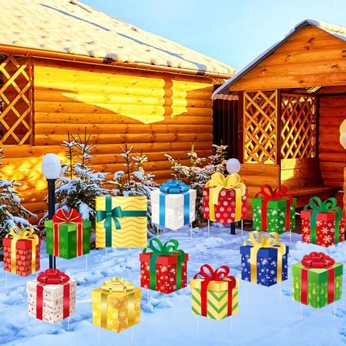 Barydat 16 Pcs Christmas Yard Stakes Signs, Yard Decorations Outdoor - Image 3