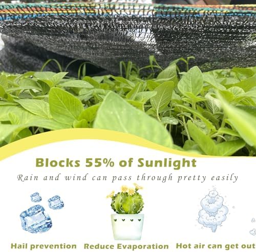 55% Shade Cloth for Garden, Black Shade Net 10X10 FT - Image 4