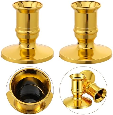 46 Pcs Gold Taper Candle Holders, Plastic Pillar Candle Holders Decorative Candlestick Holder for Wedding, Party, Table Centerpiece, Festival Decor - Image 2