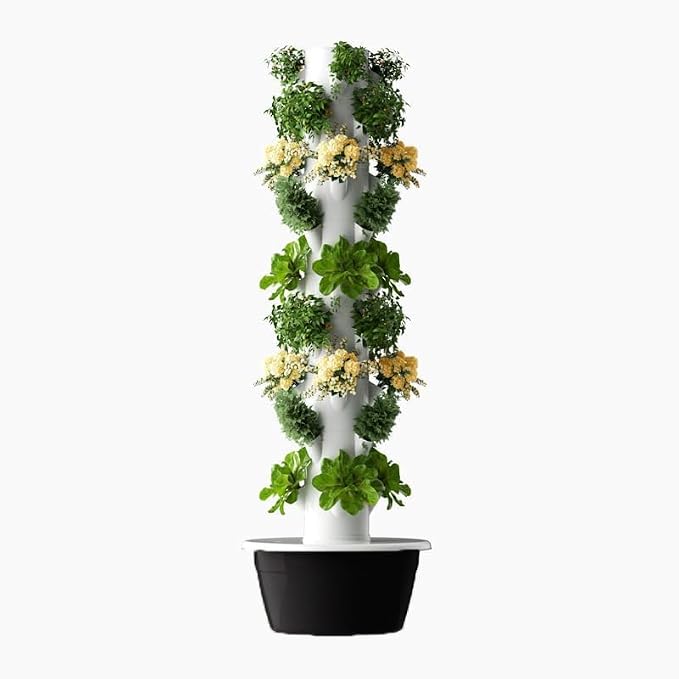 Hydroponic Grow Tower Vertical Aeroponic Tower for Fruits,Flowers,Vegetables 9 Layer 36 Pots Planter with Water Tank and Pump Black