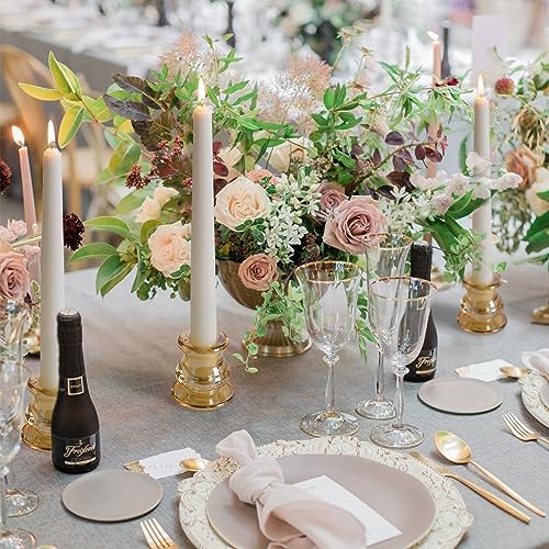 NITIME 12pcs Gold Candlestick Holders- Taper Candle Holders for Table Centerpiece- Glass Candle Holder for Wedding, Dinner Table, Party and Festival Decoration - Image 4