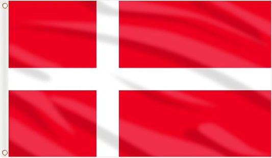 AhfuLife 2 Pcs Denmark Flag 3x5 Ft, Large Denmark National Flags for Outside - Double Side with Brass Eyelets for World Cup Olympic Party Decorations, Bar Garden Street Decoration Indoor Outdoor