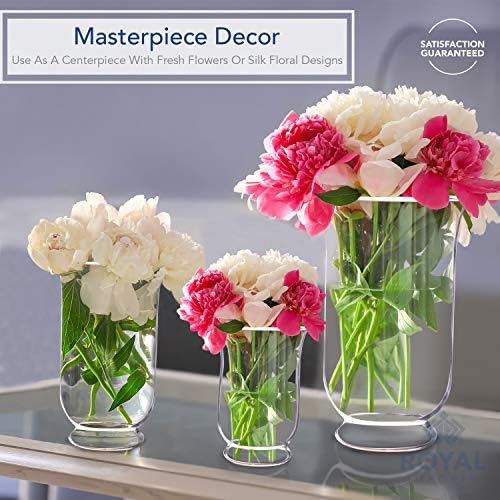 Royal Imports Clear Glass Pillar Candle Holder 3Pc Set, 6", 8" 10" - Image 3