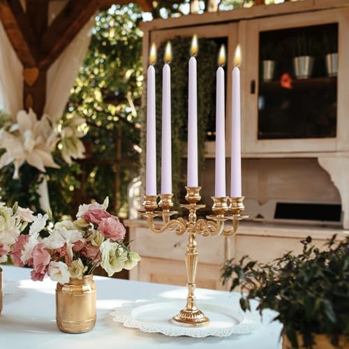 12-Pack Pale Purple Taper Candles, 10 Inch Unscented Dripless Candlesticks, Long-Lasting Burn Time of 6-7 Hours, Perfect for Home Décor, Weddings, and Events - Image 6