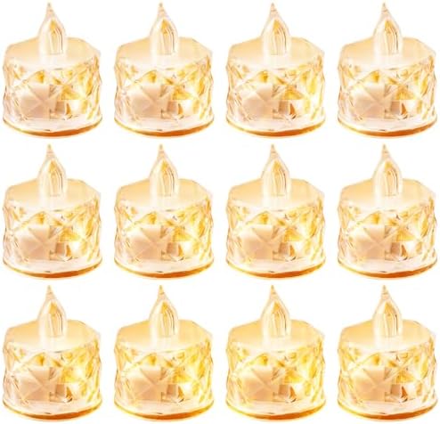 12 Pcs Flickering Flameless Candle Battery Tea Lights for Weddings by AYMXZT