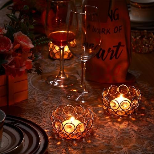 Potchen 30 Pcs Tea Light Candle Holders - Crystal Votive Candle Holders Tealight Jewel Bowl Stands Decorative Centerpiece for Wedding Party Home Table Decor (Silver) - Image 5