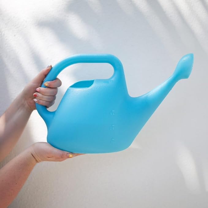 Bloem Translucent Watering Can: 1 Gallon Capacity - Bluebonnet - Easy to See Water Level, Loop Handle, Durable Resin, for Indoor and Outdoor Use, Gardening (Pack of 3)