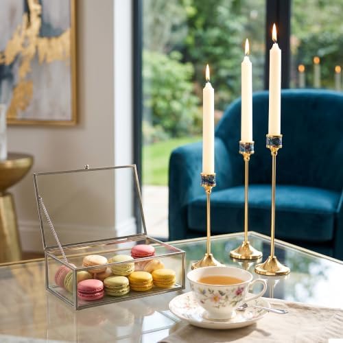 Gold Taper Candle Holders Set of 3, Tall Candlestick Holders for Taper Candles, Decorative Candle Stands for Table Centerpiece, Wedding, Dining Table, Mantel, Fireplace Home Decor - Image 6