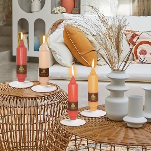 4 PCS Gradient Colored Taper Candlesticks Orange Taper Candle for Halloween Thanksgiving Day Dinner Household Décor Candlesticks - Image 5
