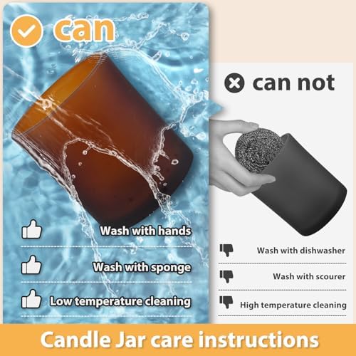 SHOWIN 10 OZ Thick Candle Jars for Making Candles 15 Pcs, Empty Jars with Wood Lids for Candle Making, Sample Container, Frosted Brown - Image 5