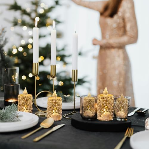Battery Operated Flameless LED Tea Light Candles, 12 Pack - Image 6