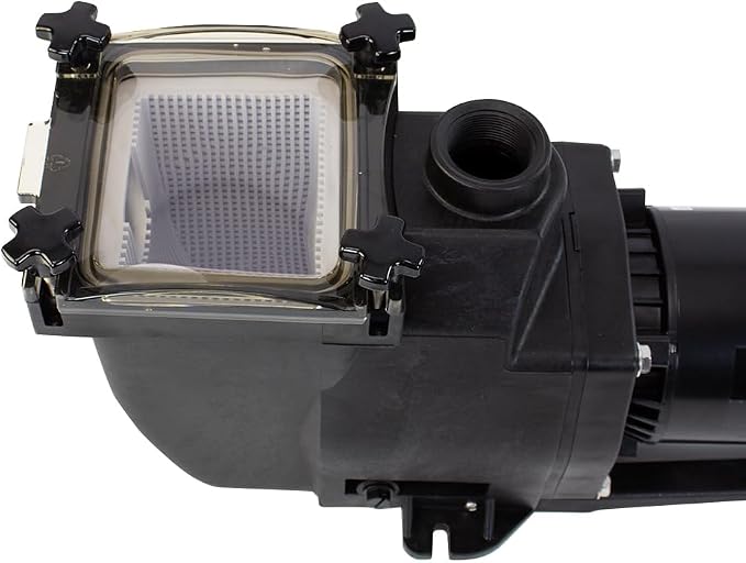 Rx Clear Super Hi-Flow 1-1/2 HP In-Ground Pool Pump | 48 Frame Motor | 115/230 Volts | See-through Strainer Lid | High Efficiency