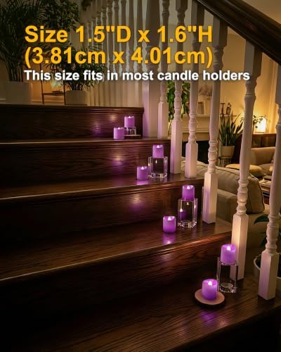 5plots 12Pack Purple Flameless Votive Candles, Fake Electric Candles - Image 7