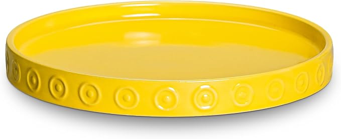 Eightpot Plant Trays for Pots 5.6 Inch, Plant Water Catcher Tray for Indoor Outdoors, Ceramic Plant Saucer, Round Plants Plate, Boho Plants Dishes to Catch Water, Decorative Flower Pot Trays, Yellow