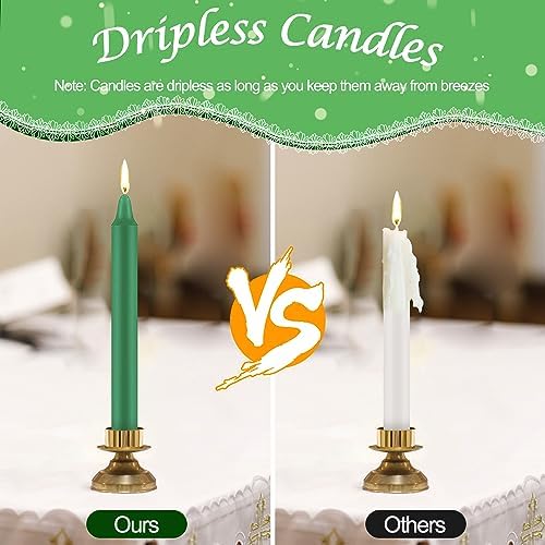 Tobeape 24 Pack Green Spell Chime Candles, 4" Unscented Mini Taper Candles - Image 6