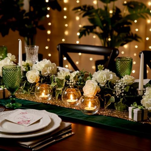 12 Pcs Tealight Candle Holder- Round Clear Candle Centerpieces for Tables, Wedding Shower, Bridal Shower Table Decorations - Image 4