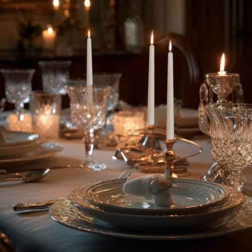 SOFT BREEZE 24 Pack 10 Inch Taper Candles,8 Hours of Burning Time Taper Candle, Odorless, Dripless,Smokeless, Restaurant, and Party Candles, Household Dinner Candles, White - Image 5