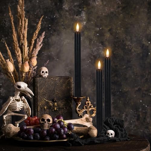 Wondise Halloween Black Flameless Taper Candles with 6H Timer - Image 5