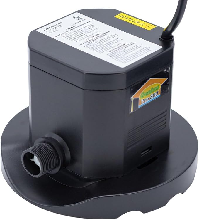 Rx Clear Submersible Cover Pump for Above Ground Pool | 800 GPH with Automatic On/Off | Including Easy Clean Filter Pad and 25-Foot Power Cord | Retain The Life of Your Winter Cover