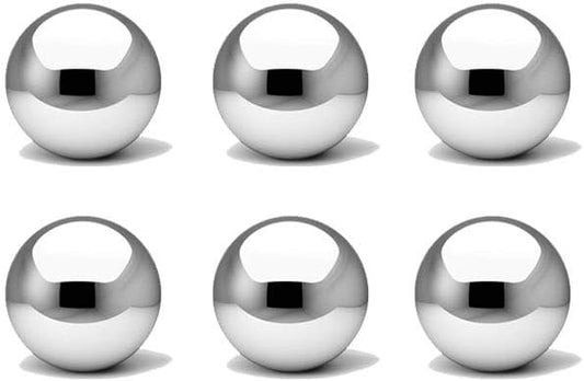 Stainless Steel Gazing Ball, Mirror Polished Hollow Ball Reflective Garden Sphere, Floating Pond Balls Seamless Gazing Globe for Home Garden Ornament Decorations (5CM X 6PCS)