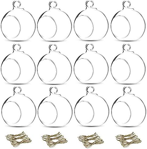 NUPTIO Hanging Glass Candle Holders, Set of 12 Globe Tealight Holders by Nuptio
