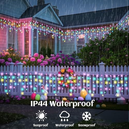 66ft Icicle Lights for Outside, 640 LED Pastel Multicolor Christmas Lights Outdoor Indoor, Twinkle String Lights with 120 Drops, Clear Wire Short Curtain Lights for Thanksgiving Room Home Wall Bedroom - Image 4