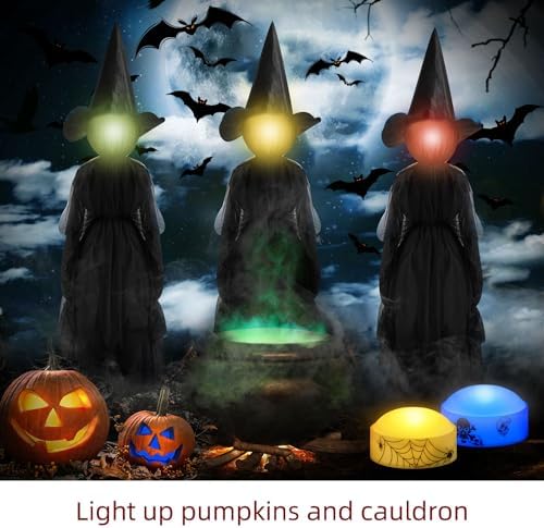 2 PCS Color Changing Halloween LED Pumpkin Candle Lights with Remote and Timer, Colored Battery Operated Jack-O-Lantern Light for Outdoor Halloween Flameless Pumpkin Home Decorations - Image 4