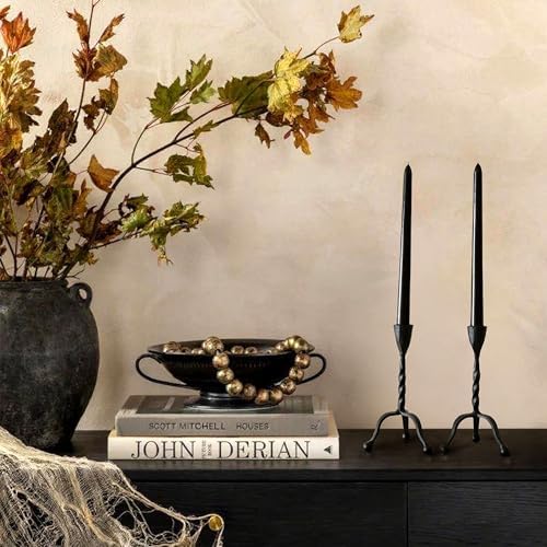 Black Taper Candle Holder Set of 2,Vintage Candle Sticks Holder Decor,Wrought Iron Candle Holder for Table Centerpiece,Halloween,Wedding,Christmas - Image 7