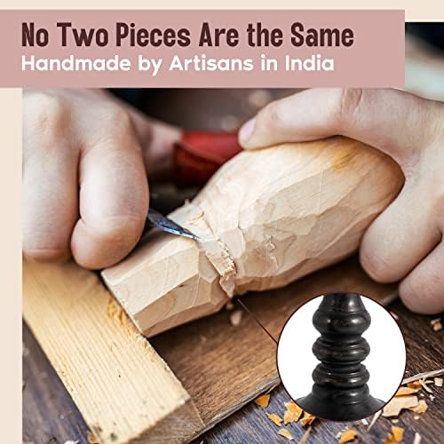 Large Candle Holders for Pillar Candles - Decorative Rustic Centerpiece Pillars Compatible with Battery-Operated Candles - Tall Farmhouse Wooden Candle Holders Pillar - Set of 3 - Image 5