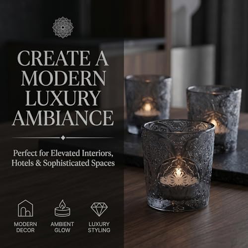Gray Mandala Glass Tealight Holders, 12 Pack - Image 6