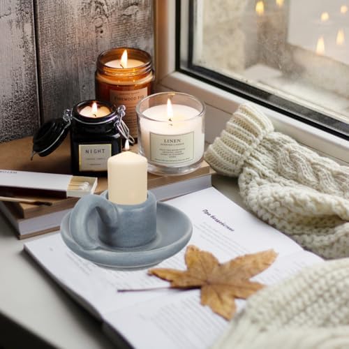 2pcs Ceramic Candle Holder Decorative Candleholder Dinning Table Decor Candle Stand Party Desktop Candleholder Decor Candlestick Scented Candle Cup Photo Prop Table Adornment - Image 4