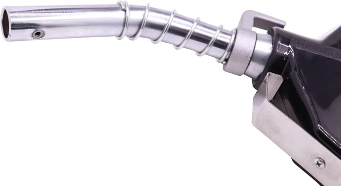3/4" Inch Black NPT Automatic Shut-Off Fuel Nozzle,Fuel Hose Swivel,16GPM High Flow,BP Hand Guard,Hanging Hook 13/16"Spout,Fuel Transfer Pump Diesel Gasoline Nozzle,Cold Weather Applications
